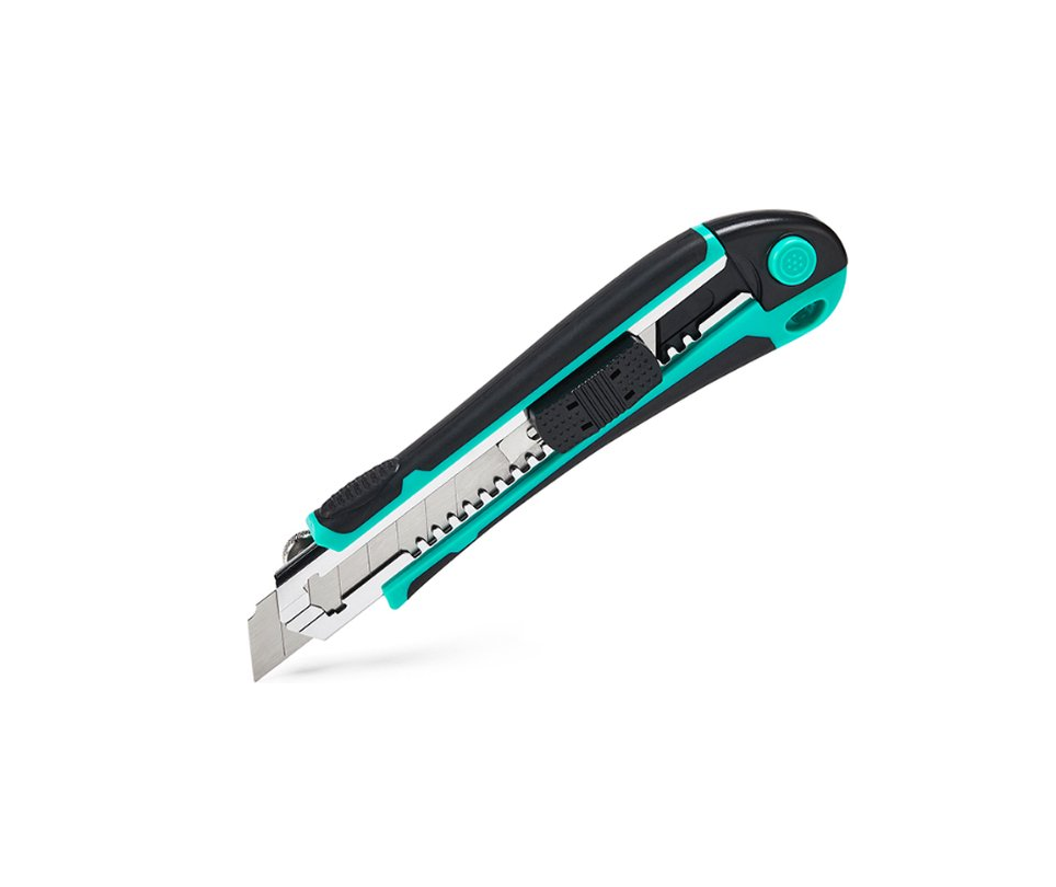 Tradeforce snap-off knife with locking mechanism 18mm 4 spare blades