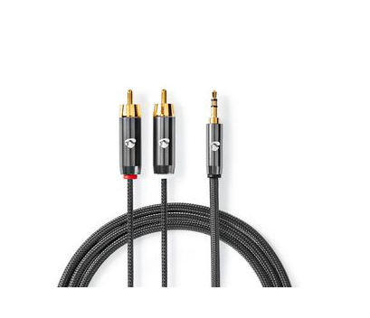 Nedis Jack to 2x RCA / Tulip Cable gold plated 3 meters
