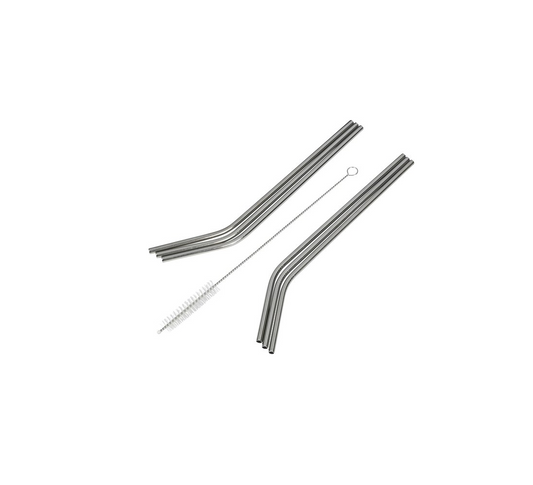 Benson RVS gebogen rietjes 22,5cm met reinigingsborstel