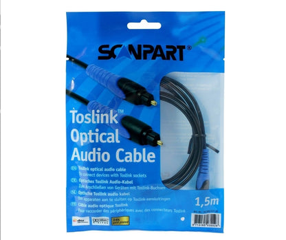 Scanpart digitale optische kabel 1.5 meter - Voor soundbar en interactieve TV - Toslink kabel - Universeel