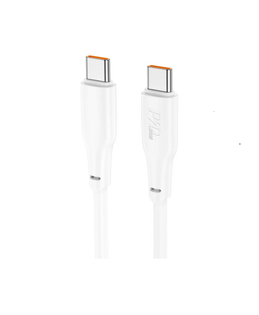 Hoco USB C naar USB C Snellaad Kabel 100W wit