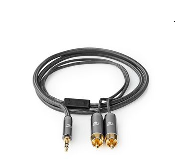 Nedis Jack naar 2x RCA / Tulp Kabel verguld 3 Meter